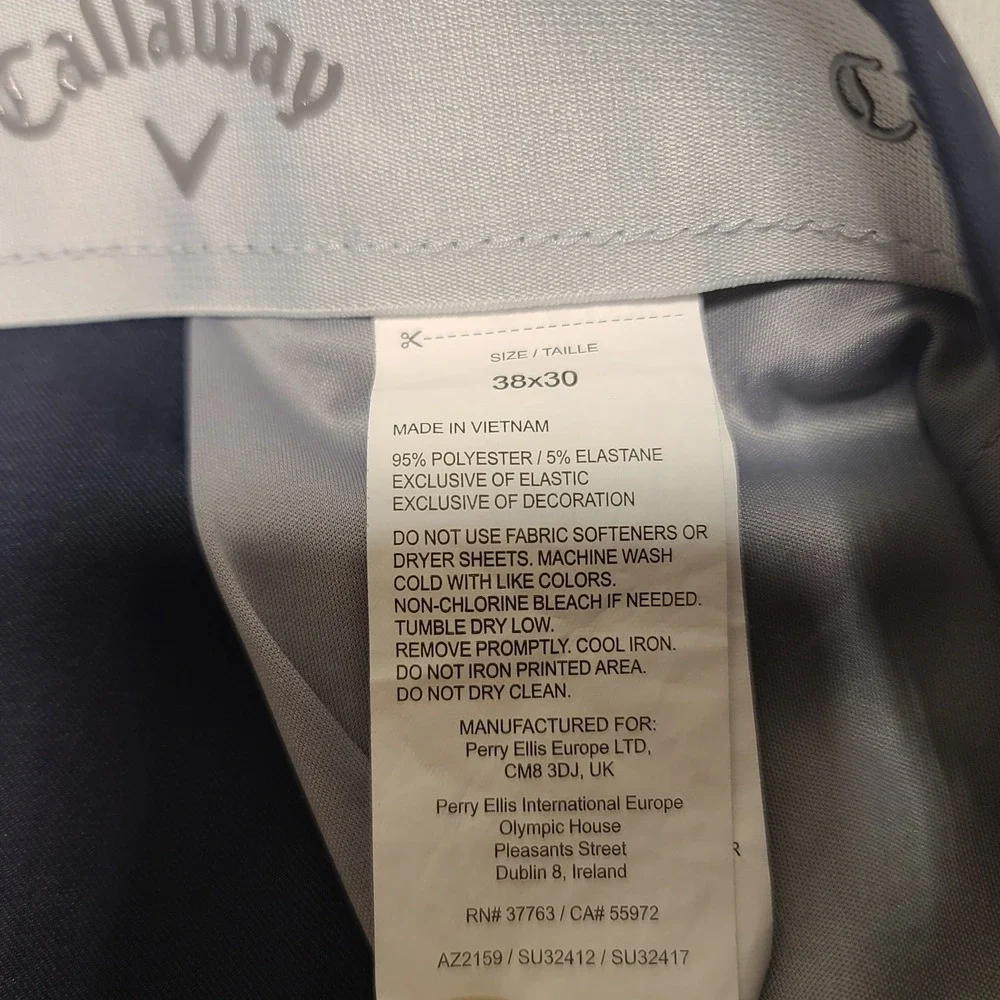 Callaway Golf‎ Pants Mens 38x30 Navy Blue Stretch Performance Trousers AZ2159